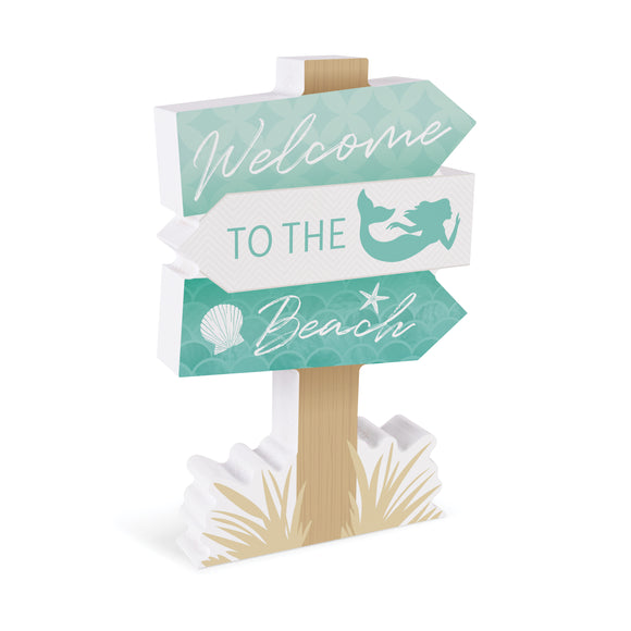 Welcome to the Beach Arrow Sign - 0508ARROW-PLM / 5.5x8.375 Table Decor