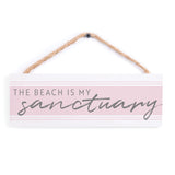 The beach is my sanctuary - 1003BEASAN-PLM / 10x3.5 Hanging Wall Decor