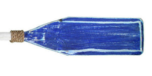 Wood Paddle with Rope (4' 7") - White/Blue - OK 618 03