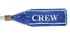 Wood Paddle with Rope (4' 7") - White/Blue with White "CREW" - OK 618 22