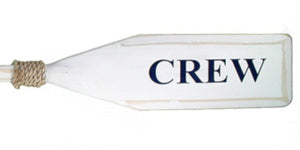 Wood Paddle with Rope (4' 7") - White/White with Navy "CREW" - OK 618 23