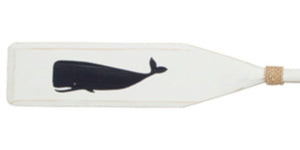 Wood Paddle with Rope (5' 5") - White/Navy with Whale - OK 595 11