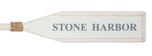 Wood Paddle with Rope (5' 5") - White/White with Nantucket Blue "STONE HARBOR" - OK 595 36