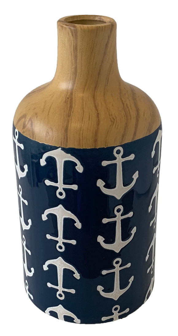 Ceramic Vase with Anchors (4.7