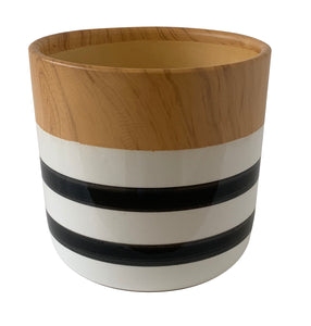 Striped Ceramic Vase (5.5" x 5.1" x 5") - UC34196EH