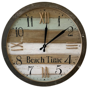 Iron Wall Clock "Beach Time" (23.6" x Dia. x 1.75") - UCHWB9354A