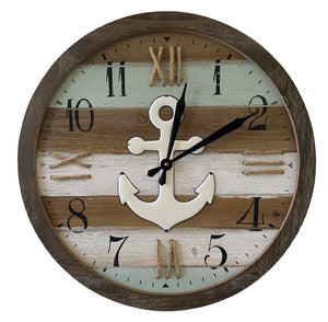 Iron Wall Clock w/Anchor (23.6" x Dia. x 1.75") - UCHW9354B