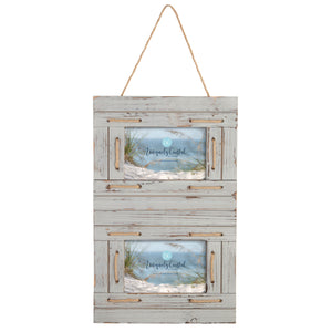 Hanging Wood Painting Frame w/rope natural with linen string to hang on wall - UCPF103
