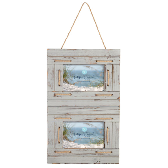 Hanging Wood Painting Frame w/rope natural with linen string to hang on wall - UCPF103