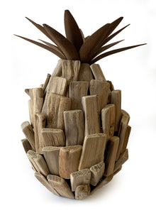 Medium Driftwood Pineapple Décor (6" dia, 10.5" tall) - UCYM19124-2
