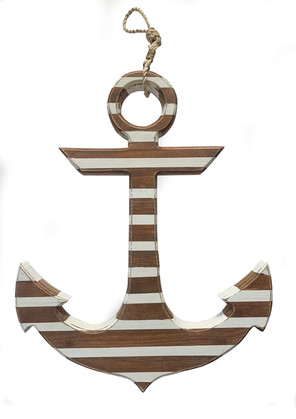 Anchor with Rope Accent (White Striped) - WJ AN48